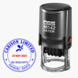 Round shaped self inking dater rubber stamp